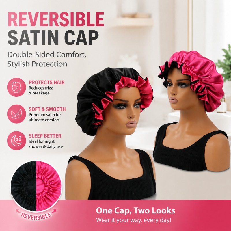 Kadınlar için Çift Taraflı Kul - Satin Hair Bonnet incelemesi ve fiyatı